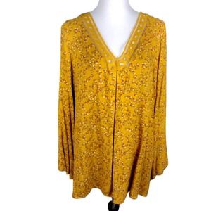 💸$10 Weekend Suzanne Betro Lace V Neck Women's 1X Blouse